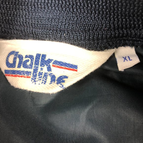 VTG Chalkline Chicago Bear Jacket Adult Extra Large Blue Snap Button Windbreaker - Picture 9 of 15